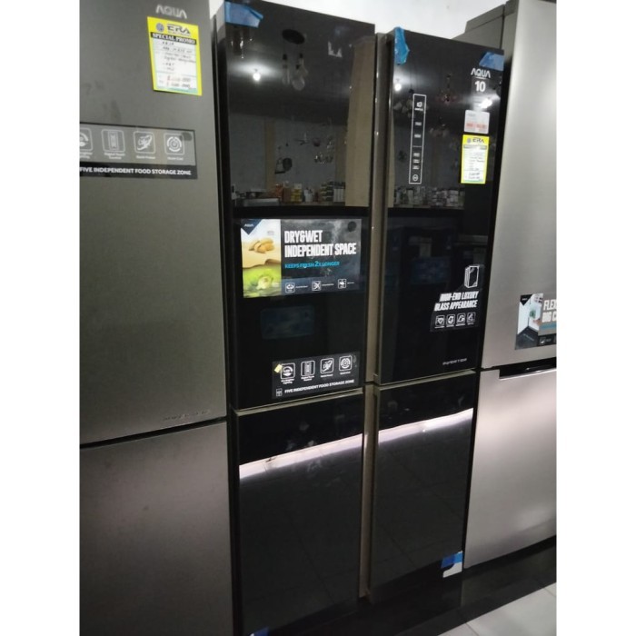 Kulkas Aqua multidoors side by side Aqua Japan Kulkas SIDE BY MULTIDOOR AQR-IG 525 AM GB Glass Black
