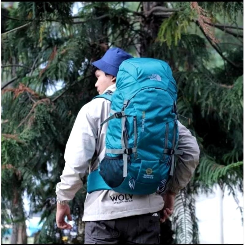 Tas Gunung Hiking 50L Outdoor Pria Wanita Kuat & Awet - Tas Ransel Gunung 50L Carrier Besar Travelin