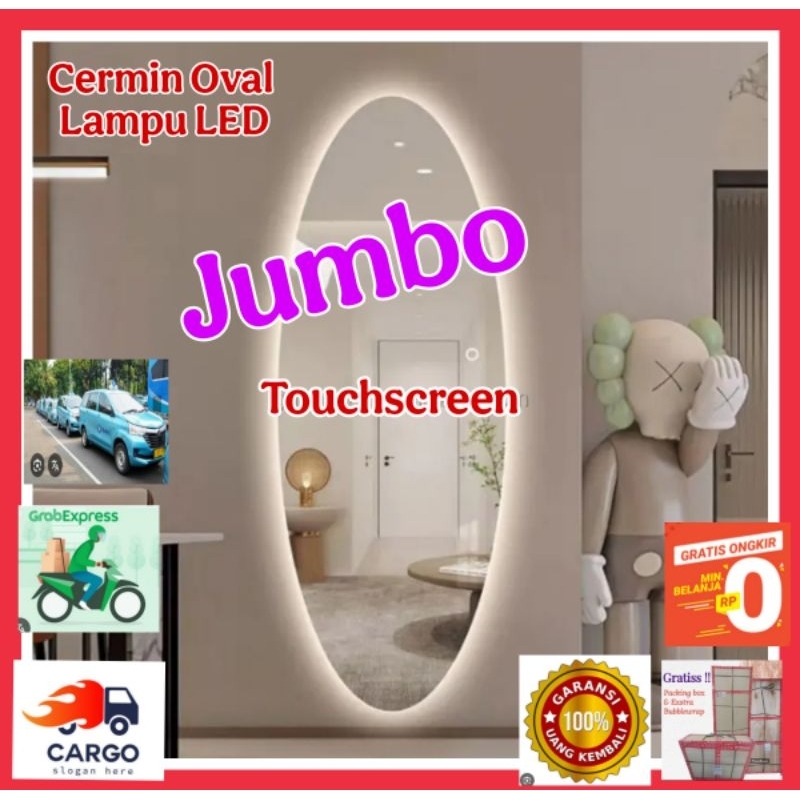Kaca Cermin  Jumbo Wastafel Dinding Standing Lampu Salon Barbershop Ruang Tamu Kamar Mandi Tamu Touc