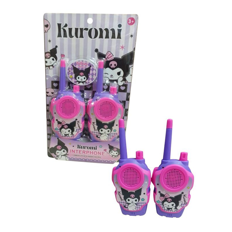 HT Mainan anak walkie talkie kuromi 2 in 1 set/mainan telepon - teleponan anak