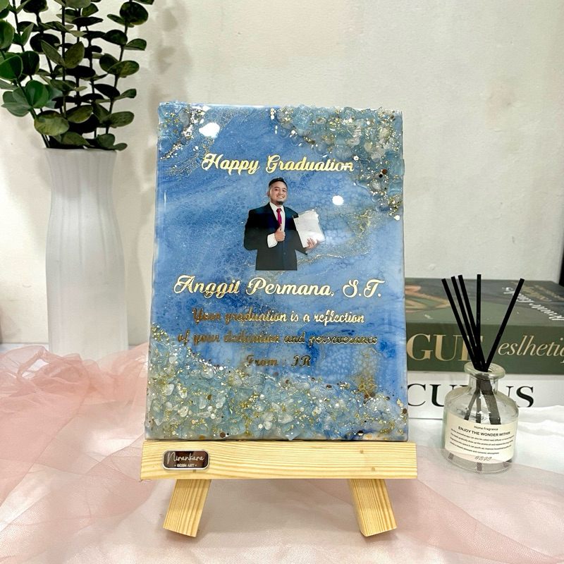 PLAKAT UCAPAN RESIN ART KADO PERNIKAHAN WISUDA GIFT