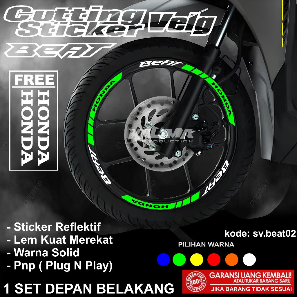 Cutting Stiker Sticker Lis List Roda Motor HONDA BEAT - Aksesoris Motor Stiker Lis ALL BEAT Schotlit