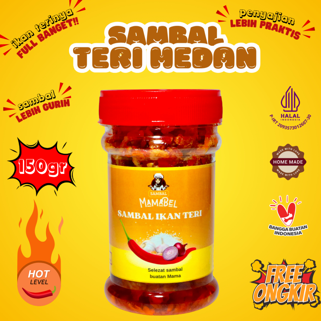 

Sambal Mamabel - sambel teri medan premium viral 150 gram - sambal teri pedas asin