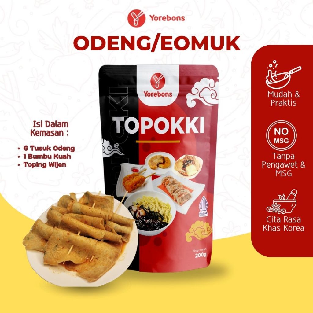 

Odeng Fish Cake Spicy Yorebons 200gr Makanan Korea Halal Fresh