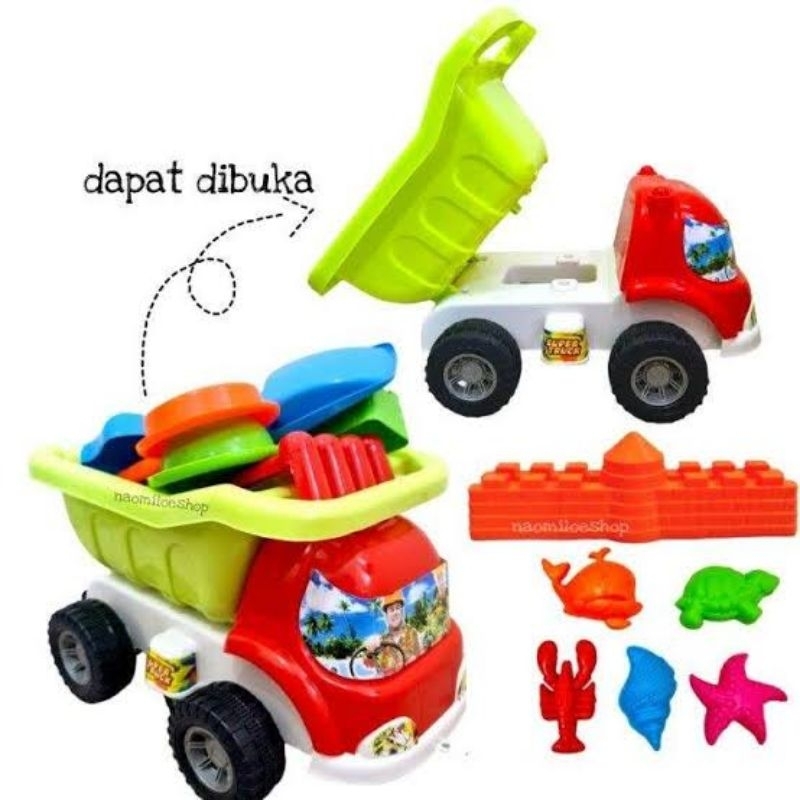 Mainan Truk Pasir Pantai Lengkap ada sekop dan cetakan