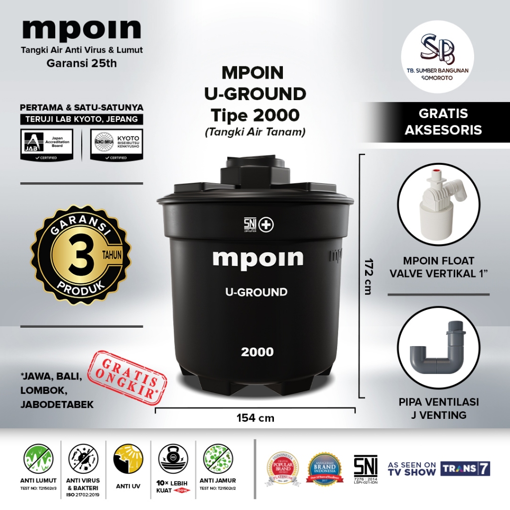 TANDON MPOIN UG2000 2000 LITER UNDER GROUND/DIBAWAH TANAH