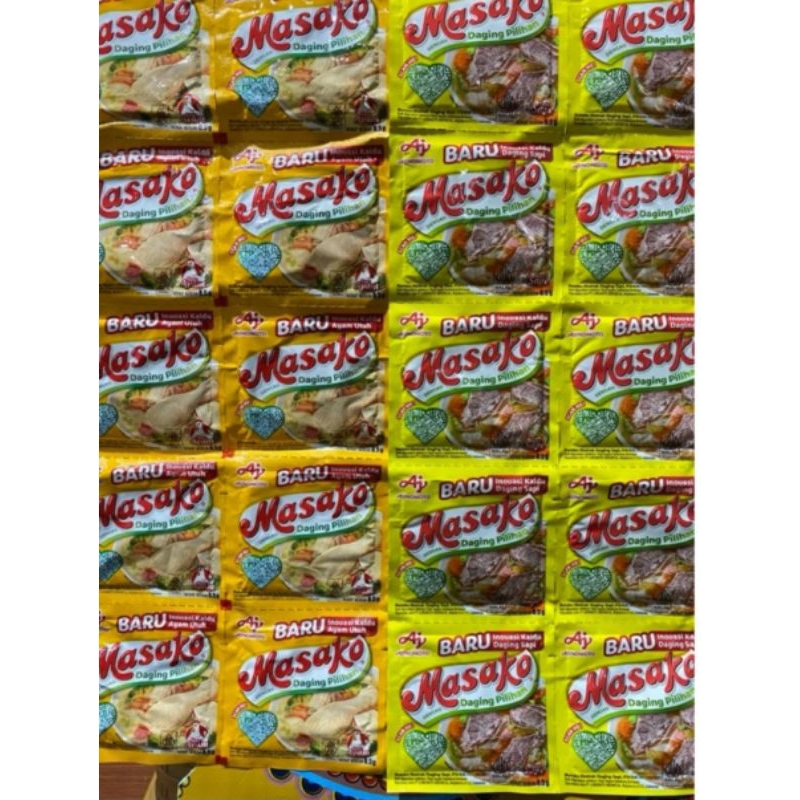 

Penyedap Masako Sapi/ayam 1 lembar = 6 Rtg