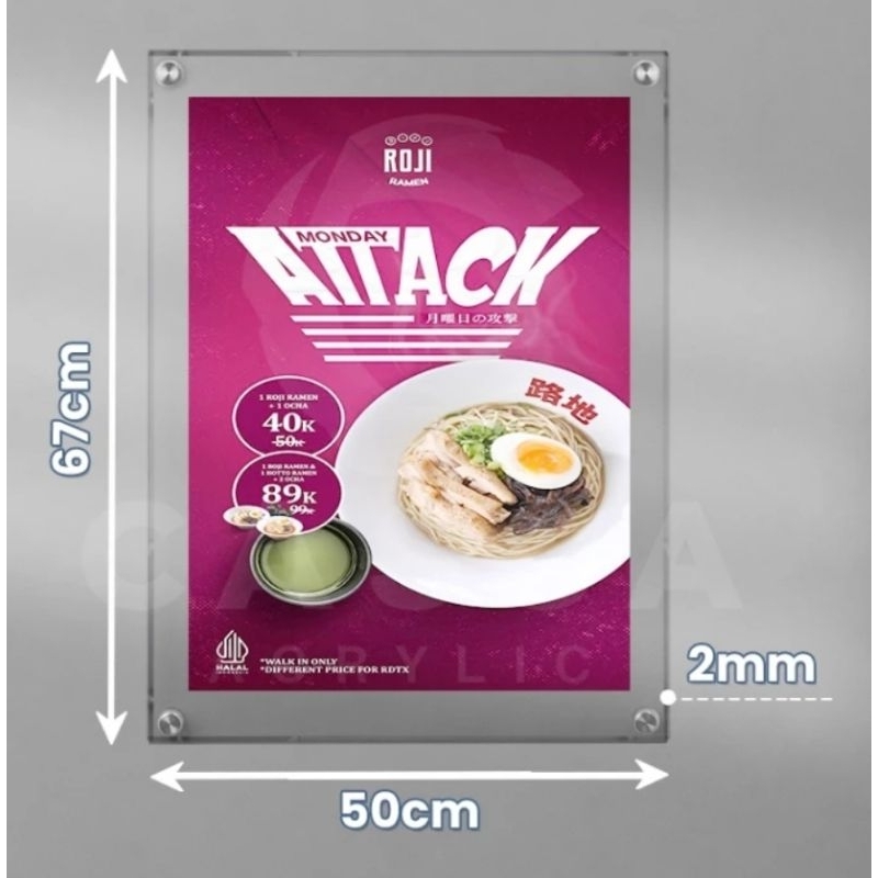 Frame Dinding Akrilik A2 / Frame Akrilik Dinding Frame Display Poster