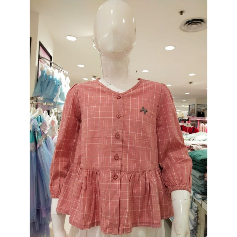 Exit Kids Baju Atasan Kemeja Blouse Anak Perempuan Original Motif kotak