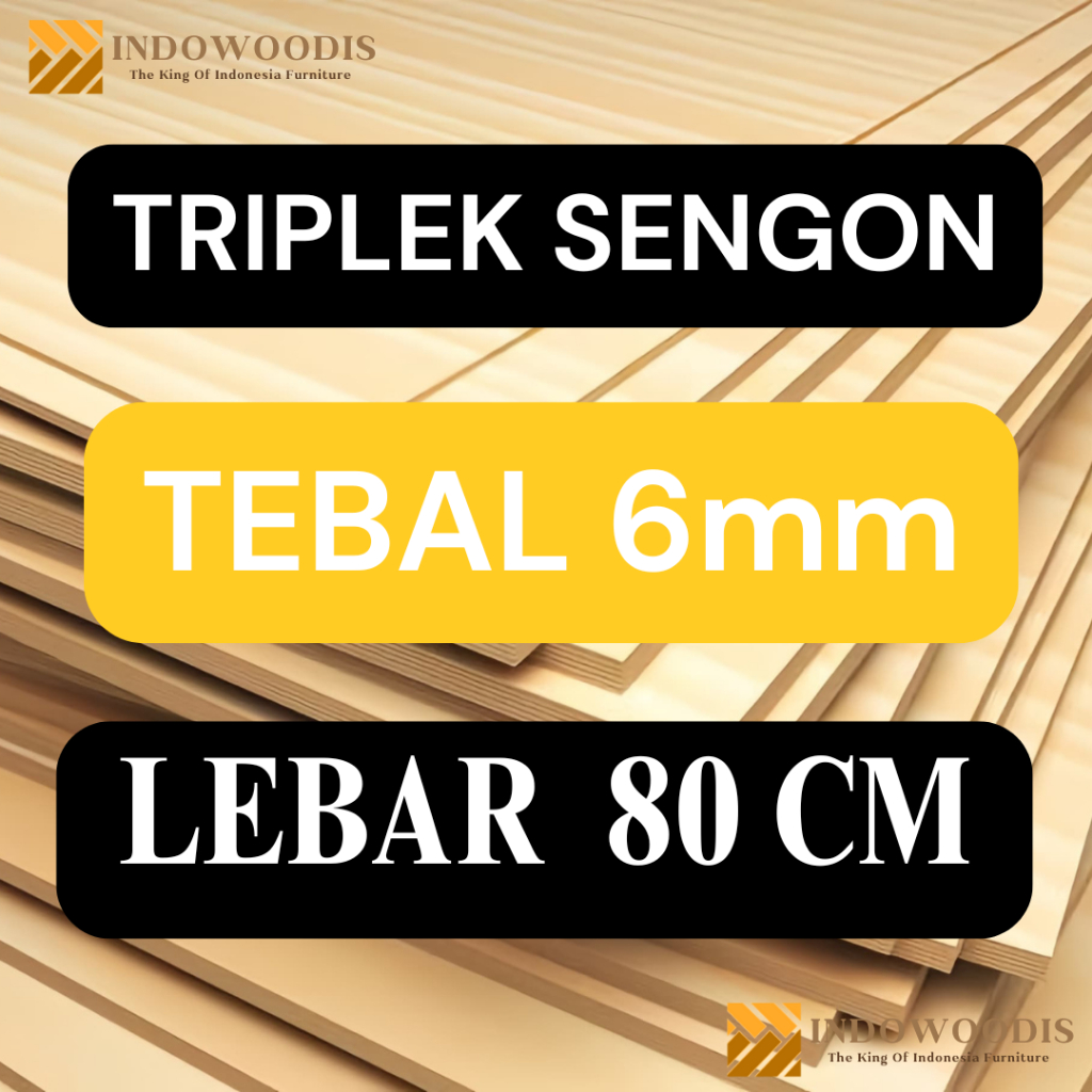 TRIPLEK SENGON TEBAL 6MM LEBAR 80CM
