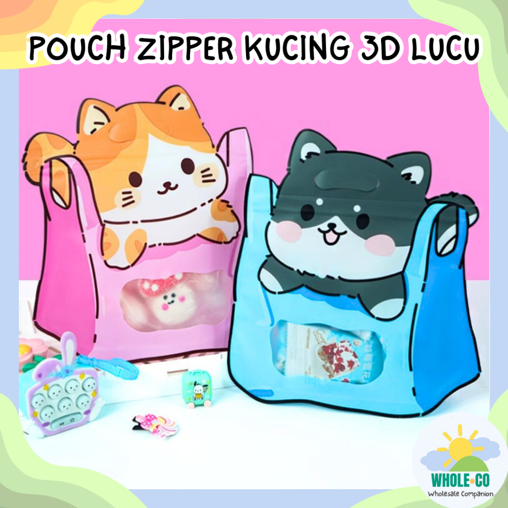 

Pouch Zipper Kucing 3D Premium Cute Cat Bingkisan Hadiah Lucu Ulang Tahun Imut Unik Termurah Grosir Cod