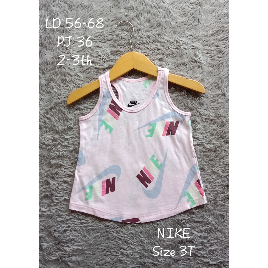 Kaos singlet baju kutung 2-3th anak perempuan NIKE thrf