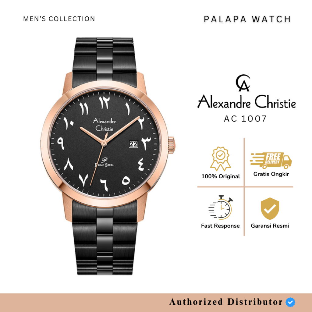 Jam Tangan Pria Alexandre Christie AC 1007 Angka Arab Primo Steel Original Garansi Resmi 1 Tahun
