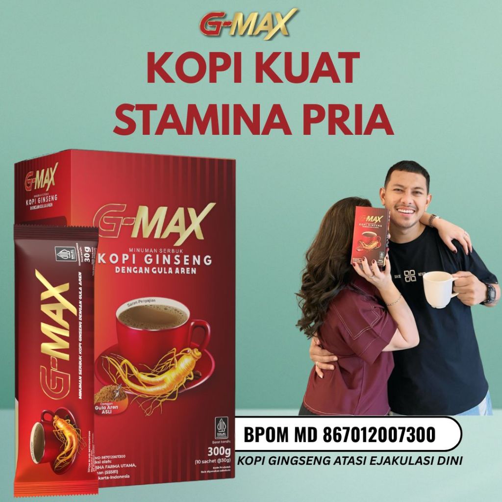 

G-MAX - Kopi Stamina Pria 1 Box isi 10 sachet Original Herbal Alami Berkualitas Kopi Gingseng