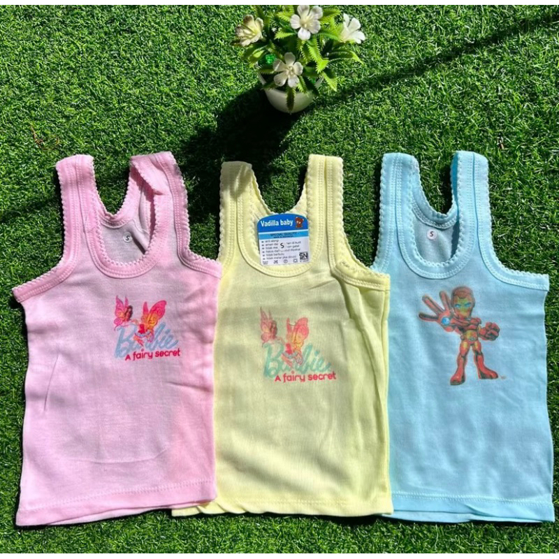 Singlet Bayi Dan Anak / Kaos Dalam Bayi Dan Anak Warna Sablon Karakter Gambar Lucu Unisex Laki Laki 