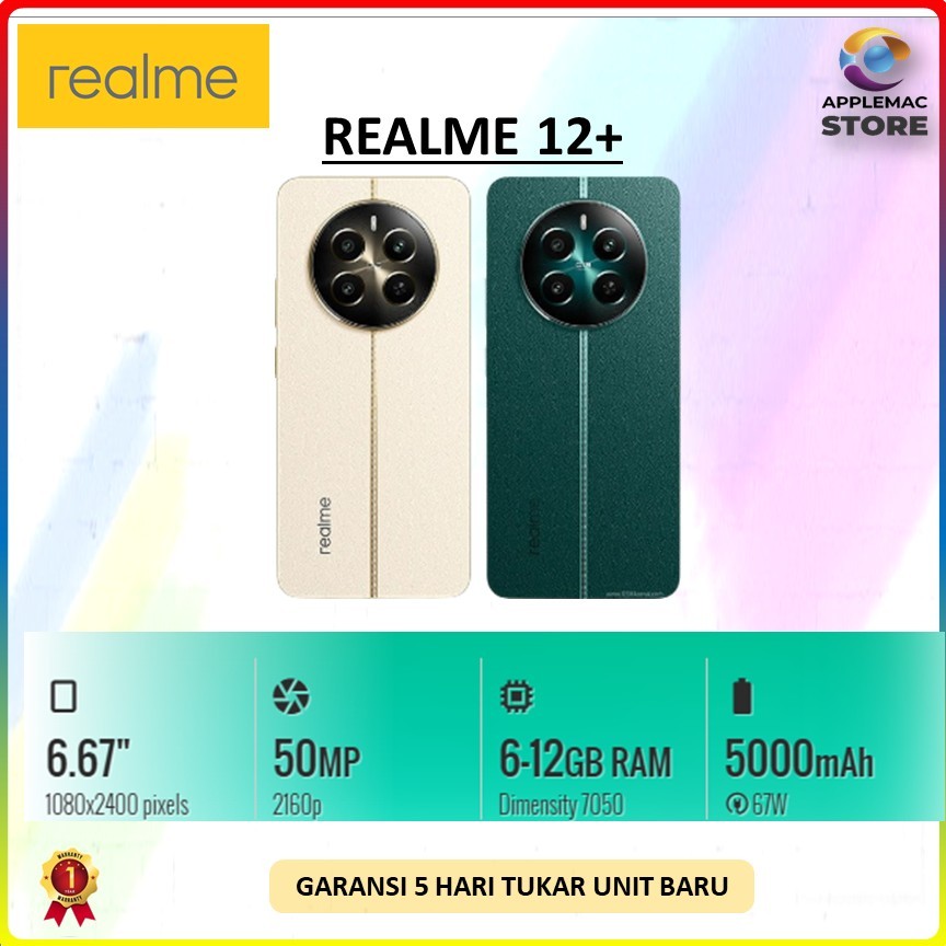 HANDPHONE REALME 12+ 5G 8GB 256GB NAVIGATOR BEIGE 6,67INCH 50MP 5000MAH PROMO TERMURAHJ