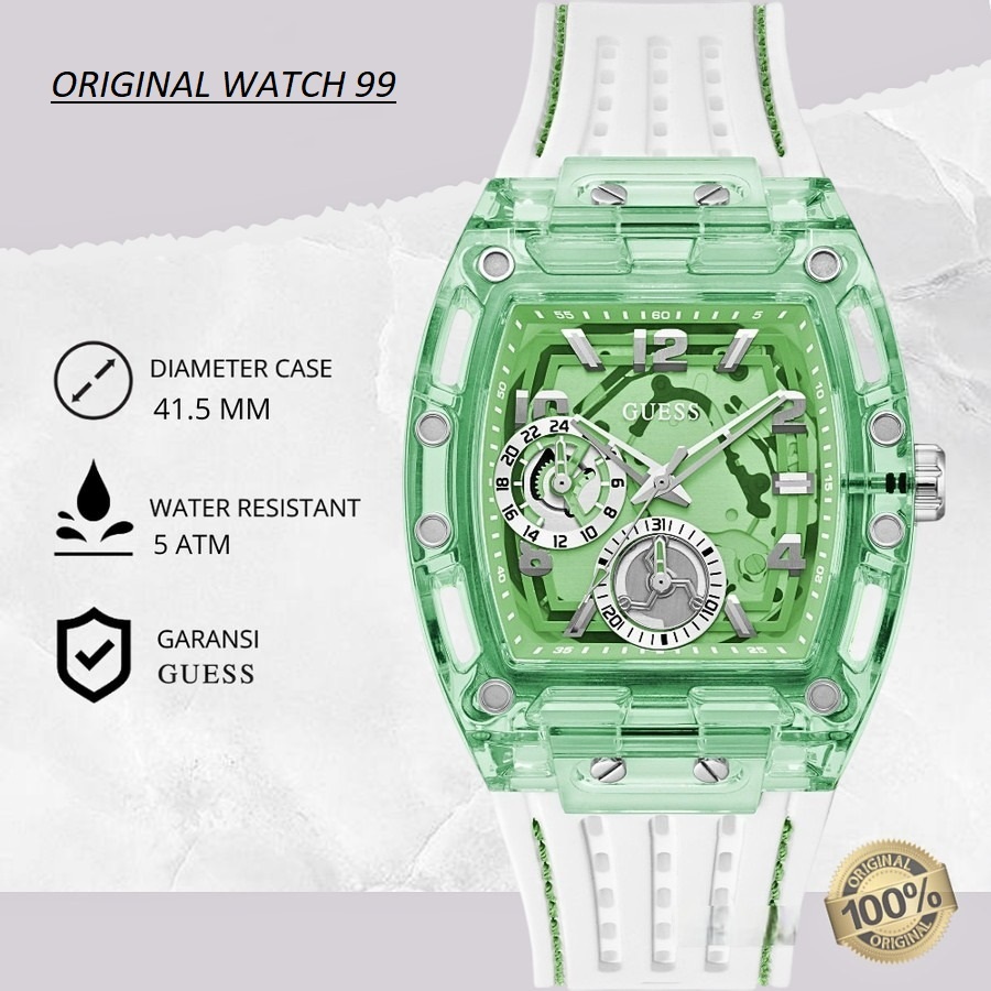 100% ORIGINAL Jam Tangan Pria Guess GW0499G10 Jam Tangan Original - Stainless Steel & Rubber