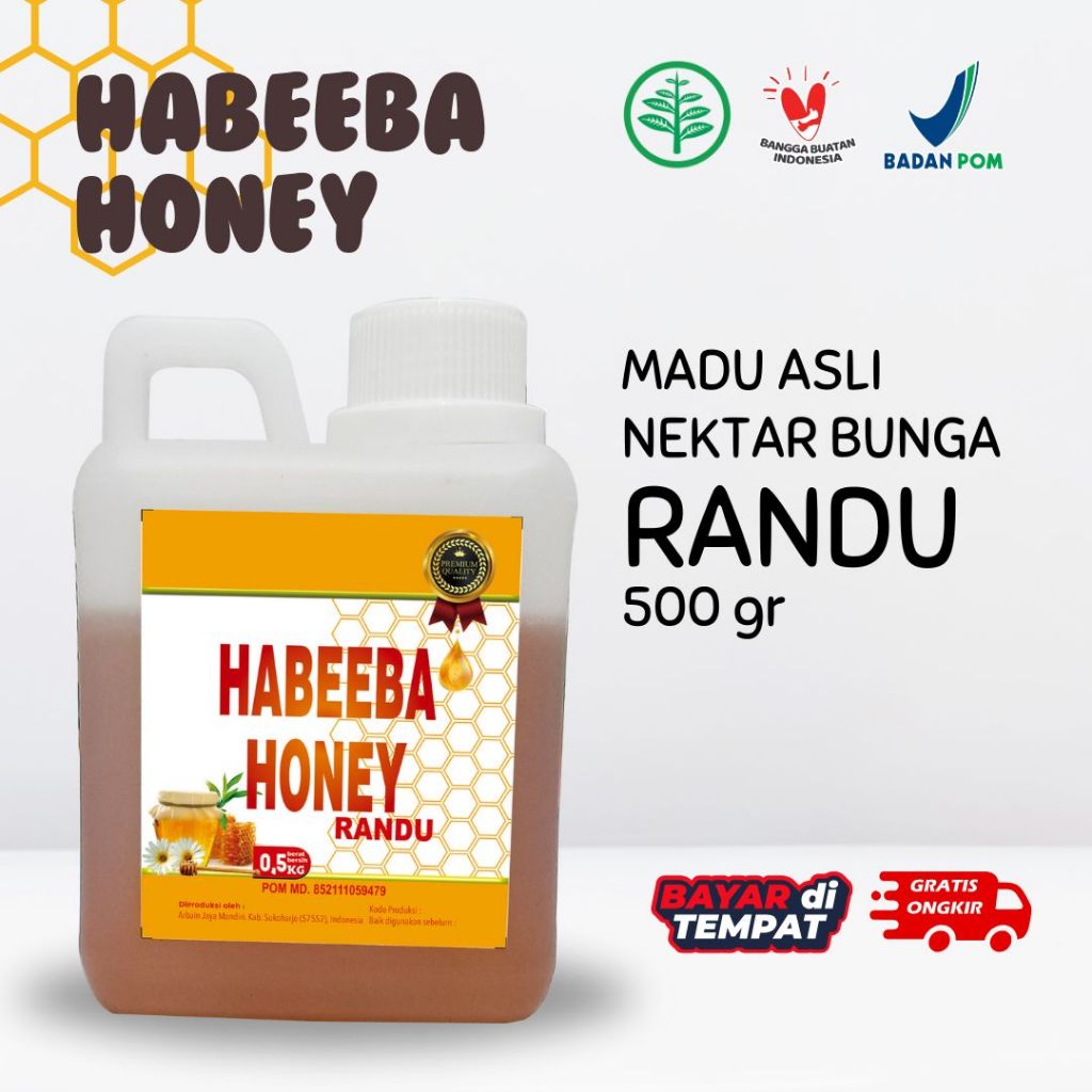 

Madu Murni Asli Habeeba Honey Nektar Randu 500gr 100% Alami Nektar Randu BPOM Halal
