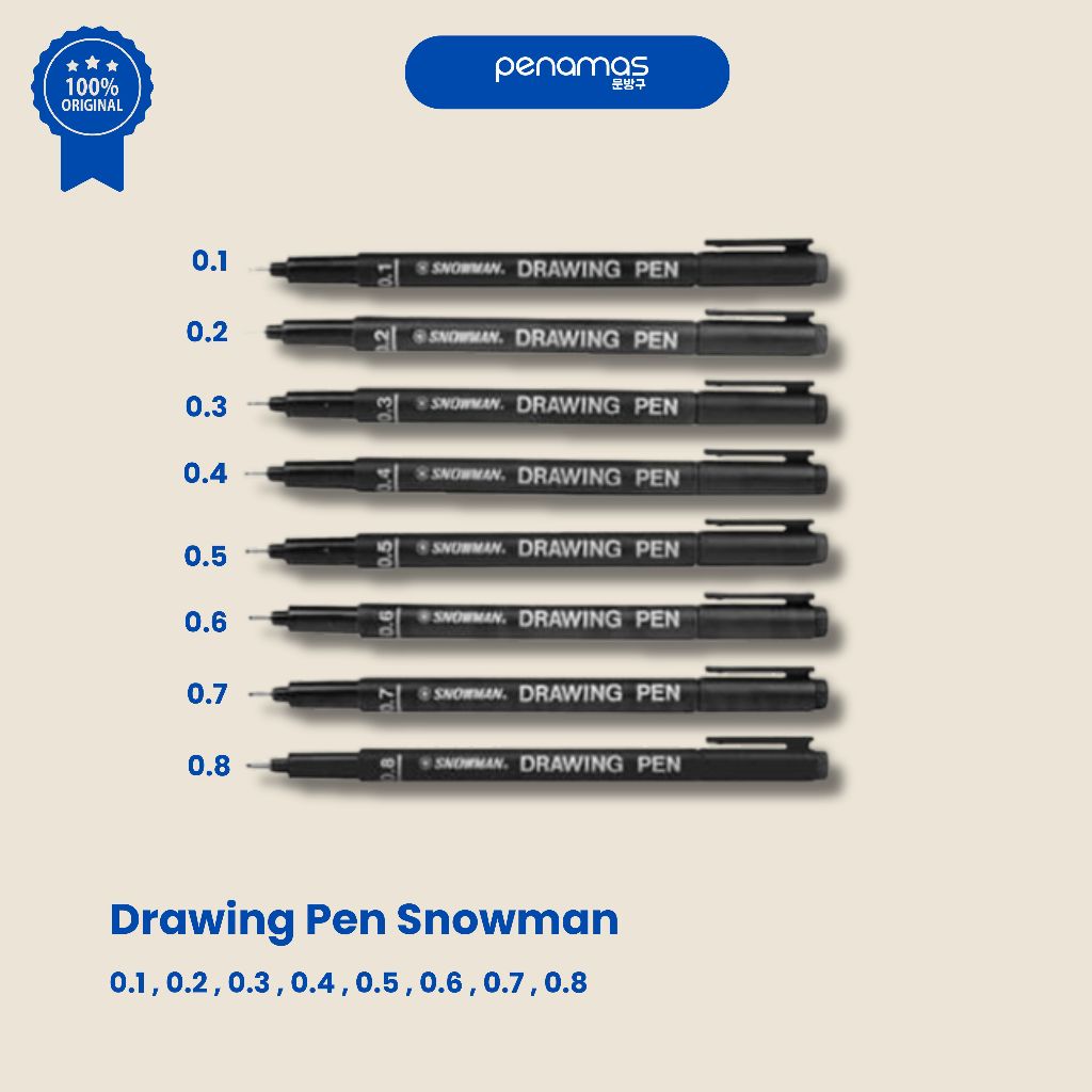 

BALLP DRAWING PEN SNOWMAN 0.1-0.8 / PAK