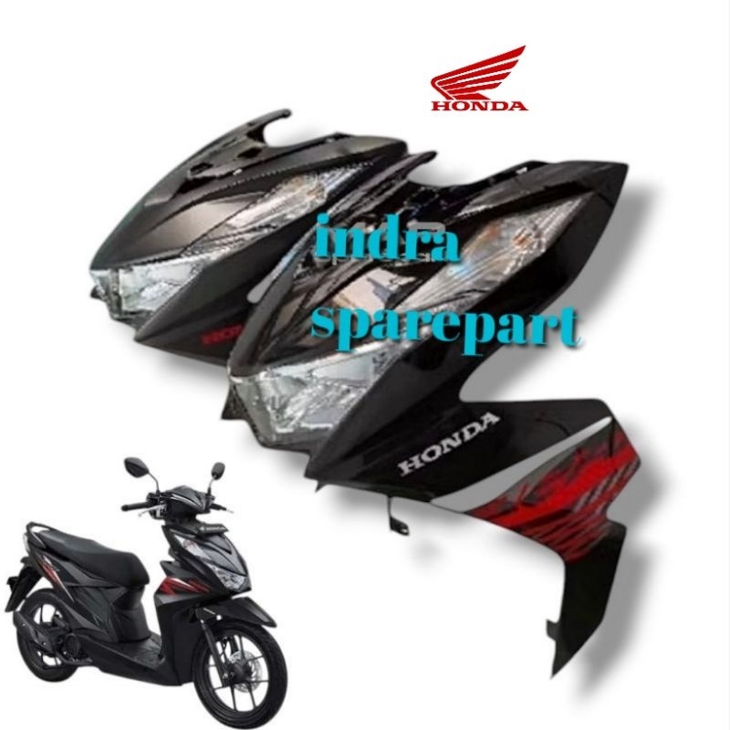 Tameng Dasi Lampu Depan Honda Beat Street Deluxe K1A Tahun 2020 2021 2022 Warna Hitam Merah Silver P