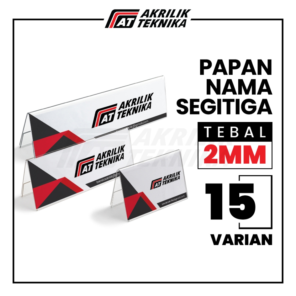 Akrilik Papan Nama Meja / Panitia Display Kantor Tipe Segitiga