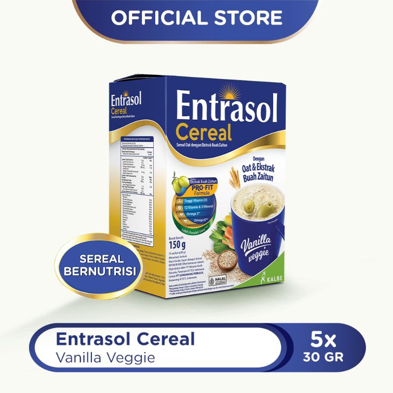 

Entrasol Quick Start Minuman Susu Sereal 5 x 30gr / Vanila / Cokelat