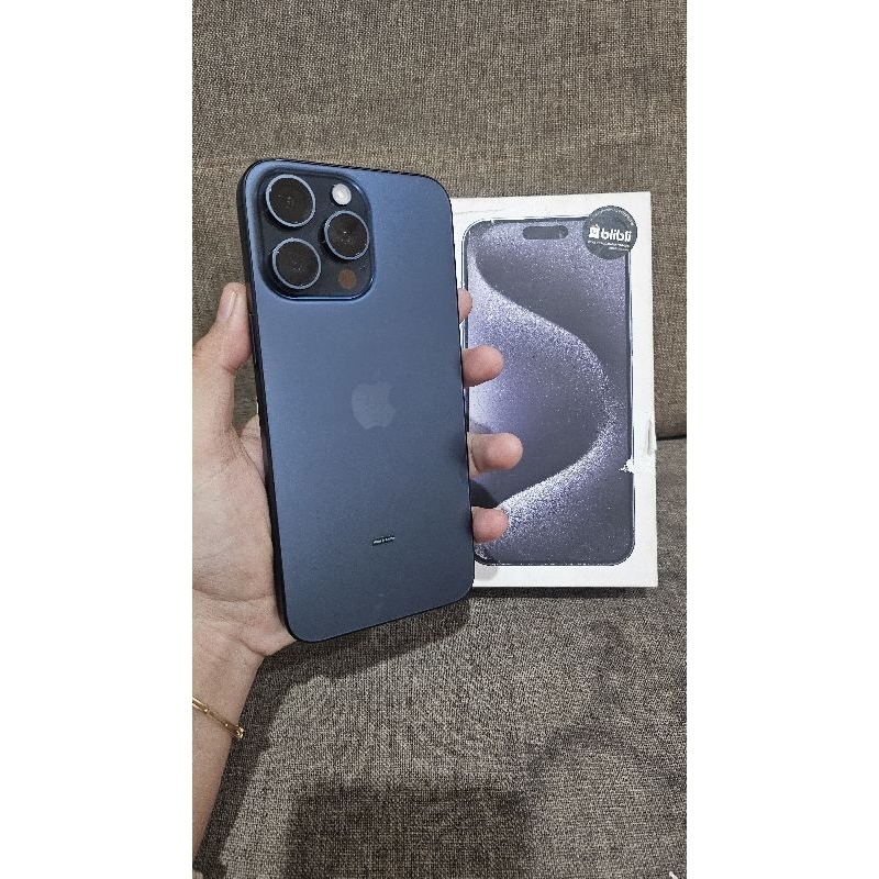 Iphone 15 Pro Max, 512 Gb, Ibox, bh 100%, garansi Ibox Jan 2026, seken, biru