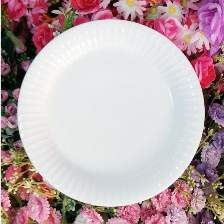 piring kue keramik unik motif ukir bisa dimicrowave/ piring buah keramik/ piring keramik