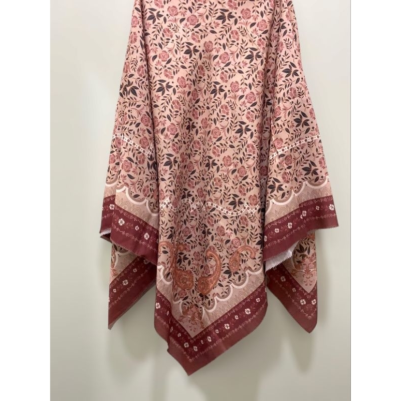 [VOAL SQUARE MOTIF] Jilbab Segiempat Voal Premium Motif Bunga