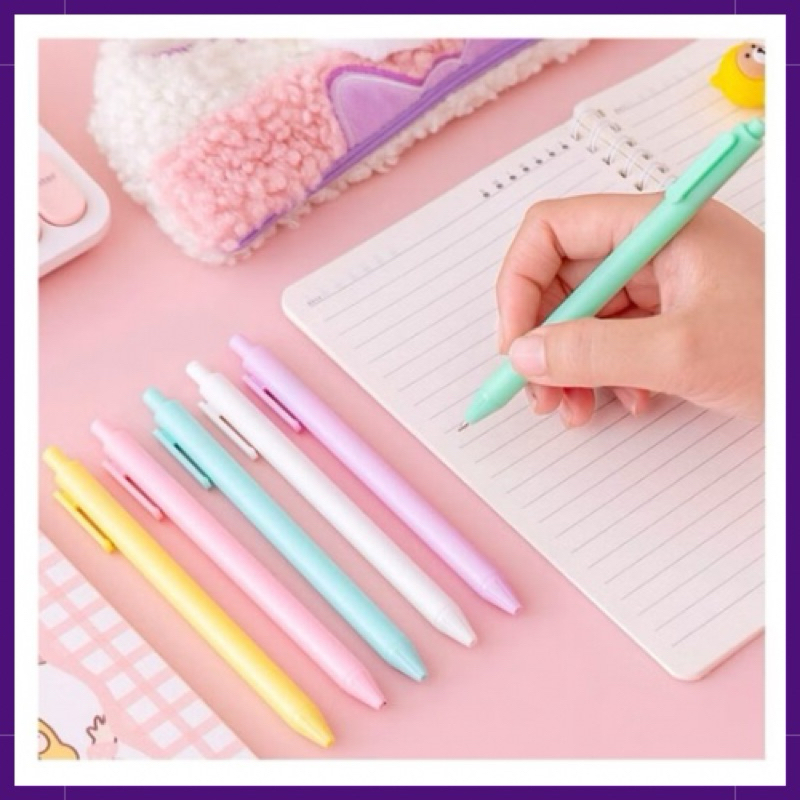 

PULPEN Warna Pastel - Tinta Hitam / Alat Tulis Sekolah Kantor / Pen Warna Warni Bolpoint Polos Murah / Pena Warna Pastel Lucu