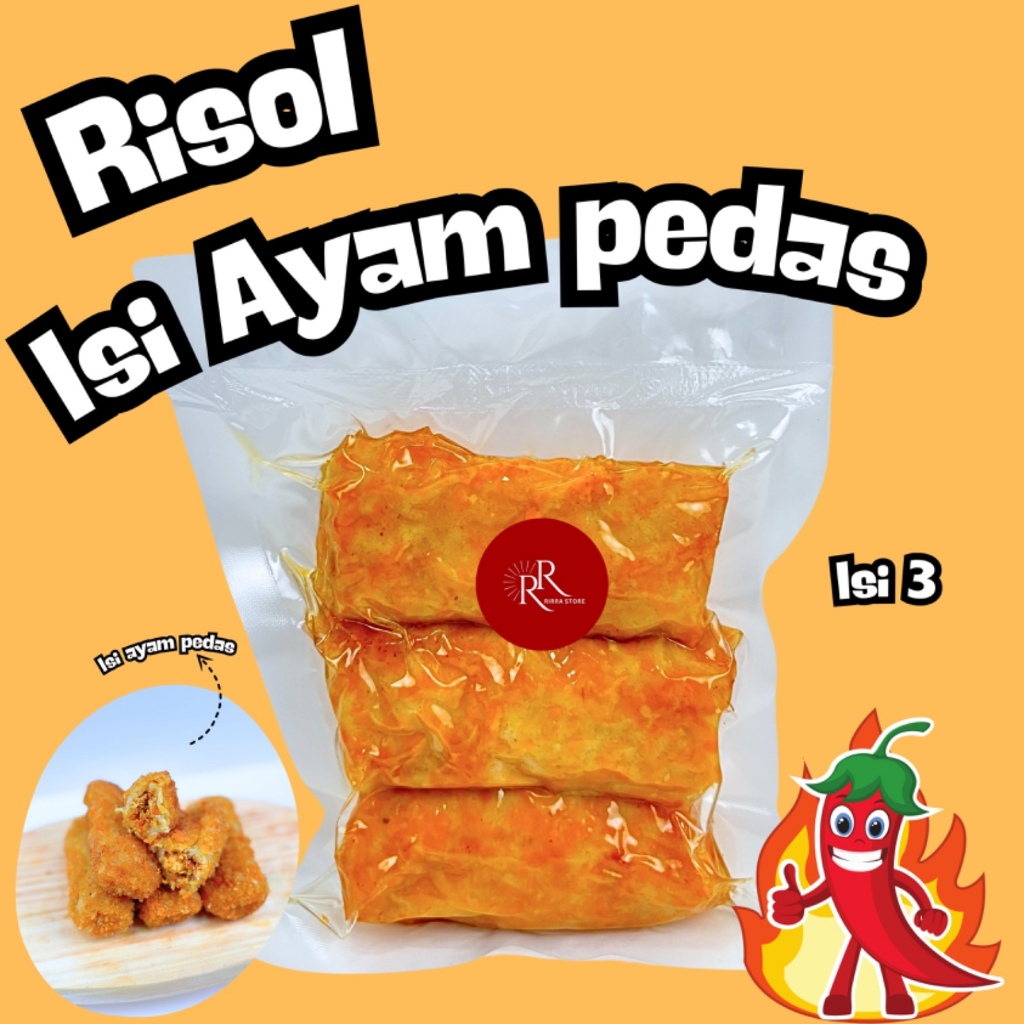 

RISOL AYAM SUWIR PEDAS ISI 3 PCS DALAM 1 KEMASAN Makanan Siap Saji