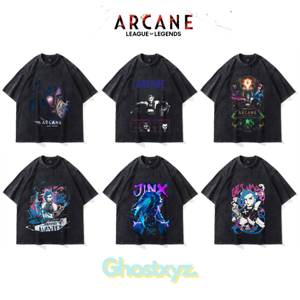 Ghostxyz T-Shirt Arcane Wash Oversize Vintage Tee Baju Kaos