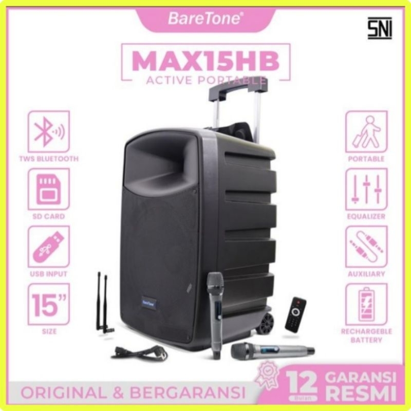 Speaker aktif portable baretone 15 inch max15hb max 15hb