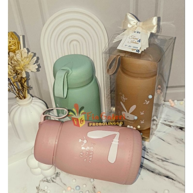 Souvenir Botol Minum Kemas Mika / Botol Kelinci / Tumbler Karakter / Souvenir Pernikahan