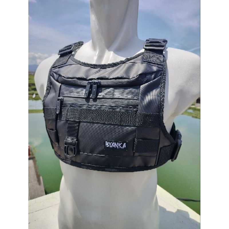 BYANKA - Tas Dada Rompi Nsda Hitam anti air /// Chestbag tas Dada Ojol anti air