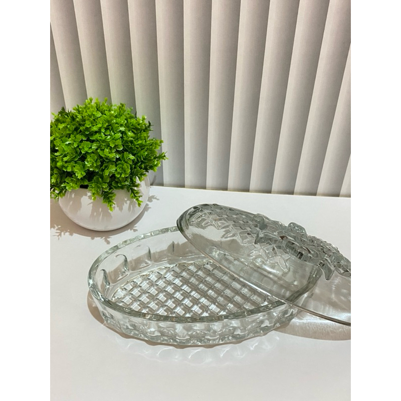Oval Candy Pot Tempat Permen Kaca