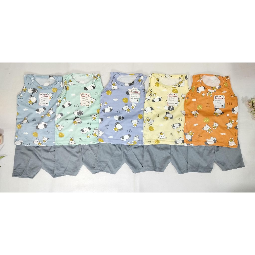 AYOMI Fly With Ayomi Setelan Singlet Anak/ Setelan Kutung Bayi Newborn/ Ayomi Singlet anak - 4214