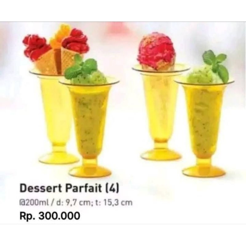 Promo SET Tupperware gelas dessert Parfait kristal Kuning Yellow