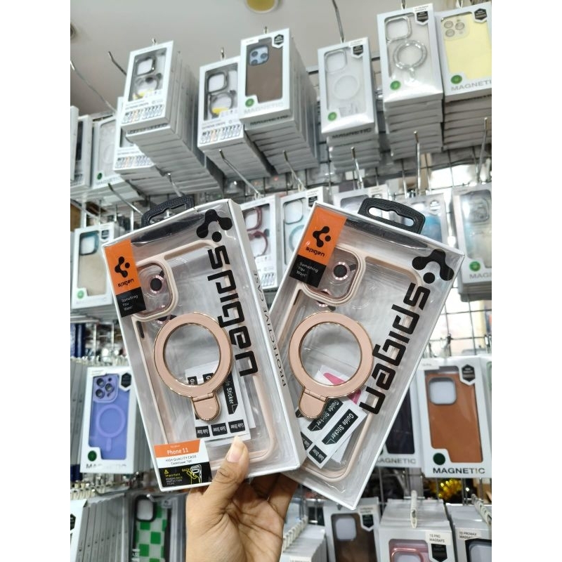 CASE SPIGEN STANDING TENGAH DAN PELINDUNG CAMERA.IPHONE 11