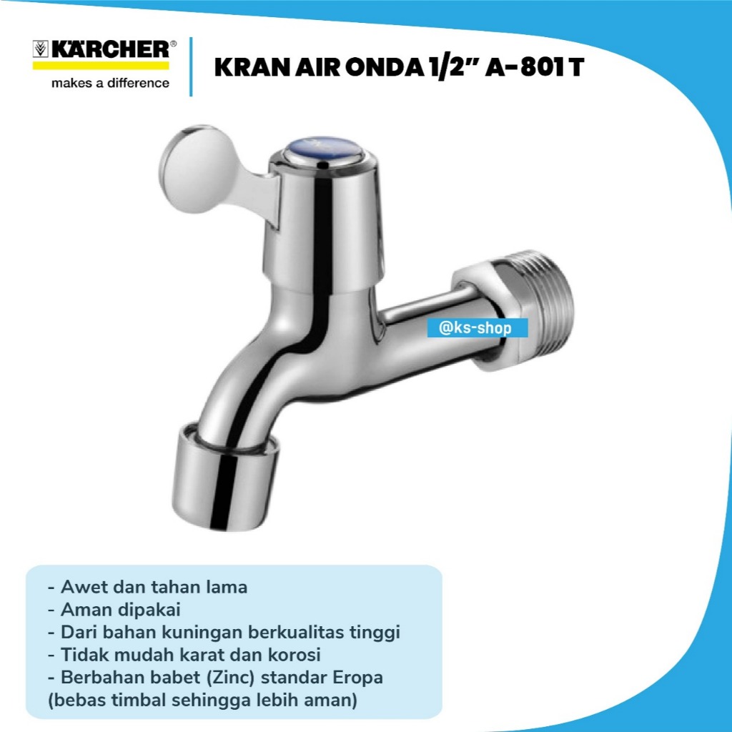 ONDA Kran Tembok A 801 T 1/2" Standar | KRAN TEMBOK ONDA A 801 T 1/2 INCH | ONDA KRAN AIR TEMBOK 1/2