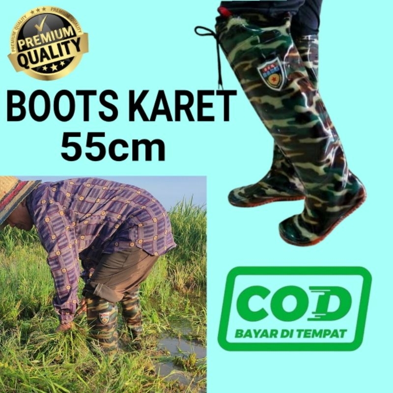 SEPATU BUT PANJANG 80CM DAN 55CM KARET SAWAH DAN KEBUN ANTI AIR DAN KEONG PRIA DEWASA