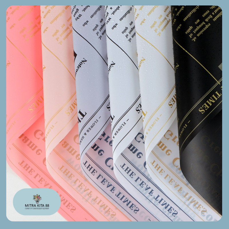 

Isi 20 LEMBAR Flower Wrapping Paper Waterproof Motif Koran Newspaper Kertas Buket Bunga Cellophane KB012