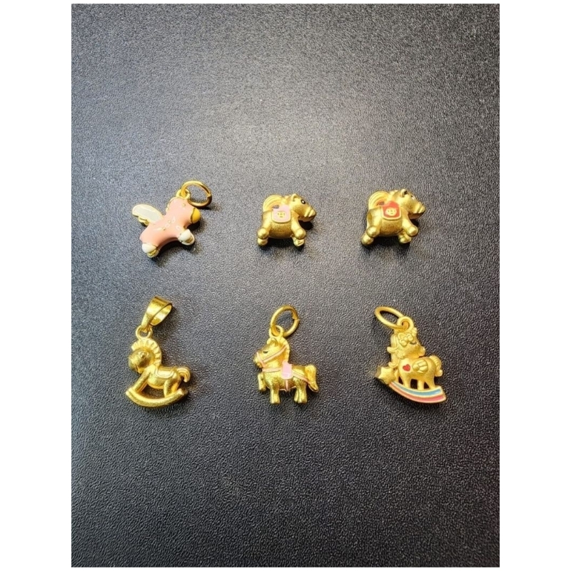 Kode HORSE - PADUAN EMAS / Sandgold S999 Charm / Liontin Anti Karat untuk Gelang Crystal / Gelang Ta