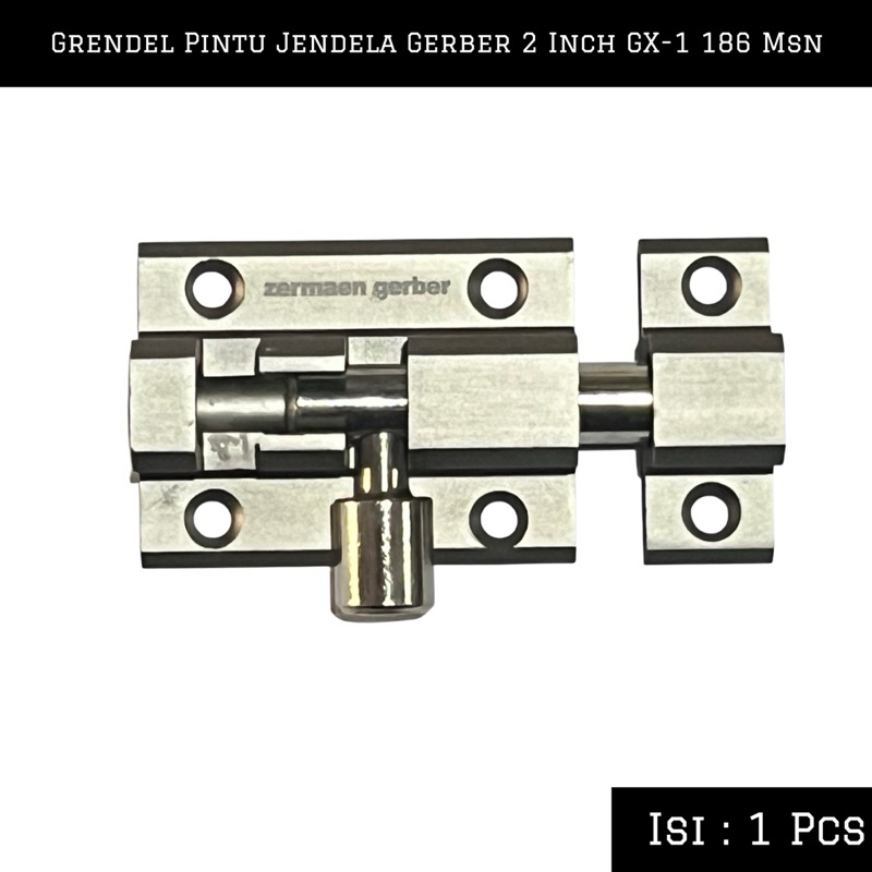 Grendel Slot Pintu Jendela Alumunium Gerber 2 Inch GX 1 - 186 | Grendel Pintu Jendela Kayu