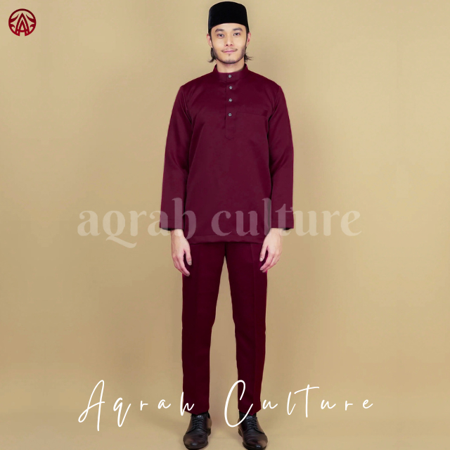 HOT PRODUCT BEST DEALS Azura Baju Melayu Pria Modern Bahan Satin Velvet Satu Set Pakaian Koko Muslim