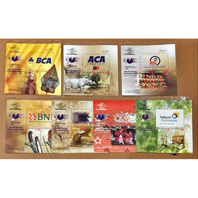 

(BB) PRANGKO INDONESIA 2012 SS (7 LEMBAR) INDONESIA WORLD STAMP EXHIBITION SET COMPLIT MNH.