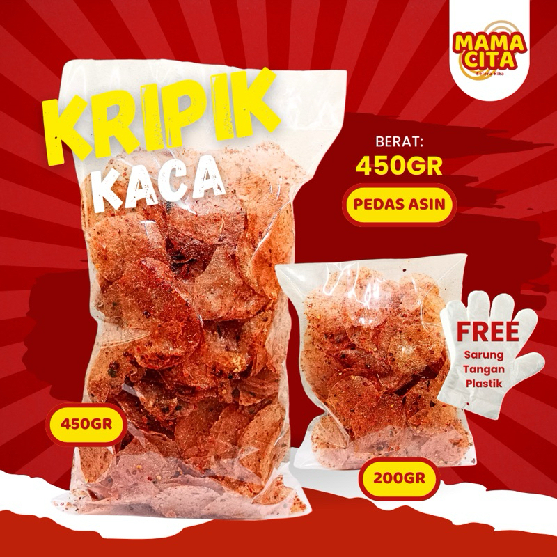 

Kripik Kaca Tipis Pedas Cabai 450GR + FREE Sarung Tangan Plastik