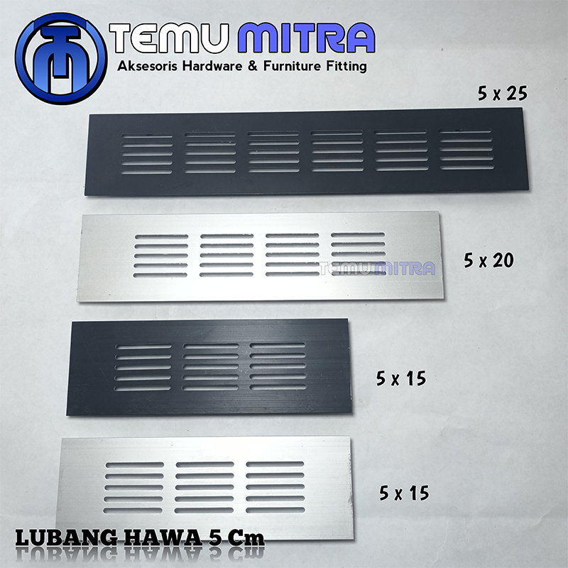 Lubang hawa alumunium silver/ Hitam/ Lubang sirkulasi udara lemari kitchen set/ Lubang hawa kabinet,