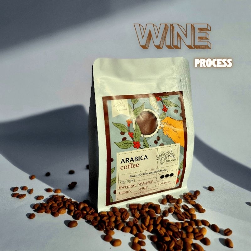 

Biji Kopi Full Arabika Premium, Arabica Coffe Wine Process bubuk 200gr
