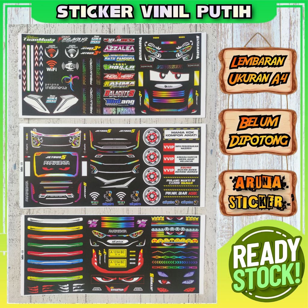 

Sticker Miniatur Bus termurah Bahan Anti Air Lembaran Belum Cutting